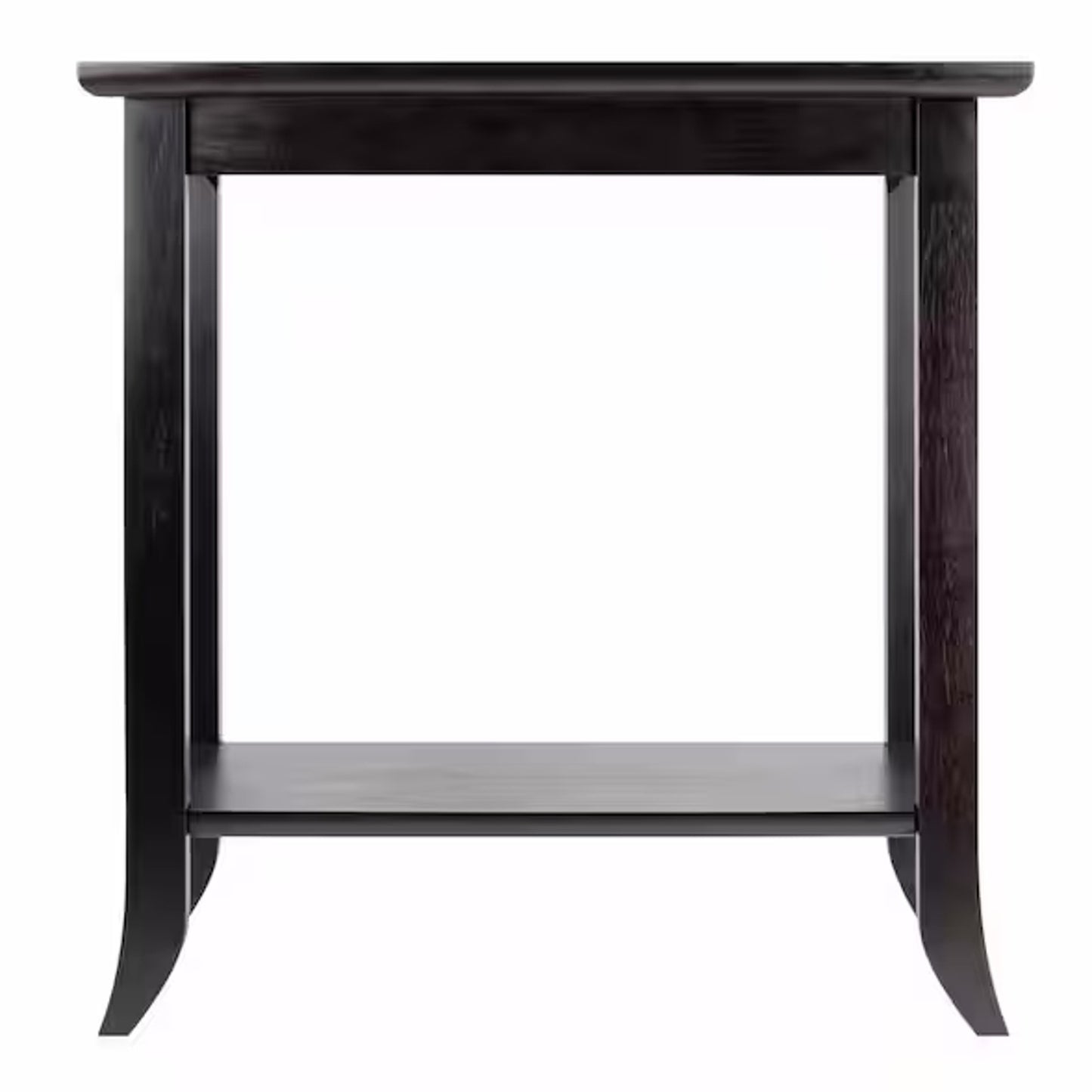 Genoa 92419 Dark Brown Composite Wood End Table with Glass Top, 25.04" x 23.94