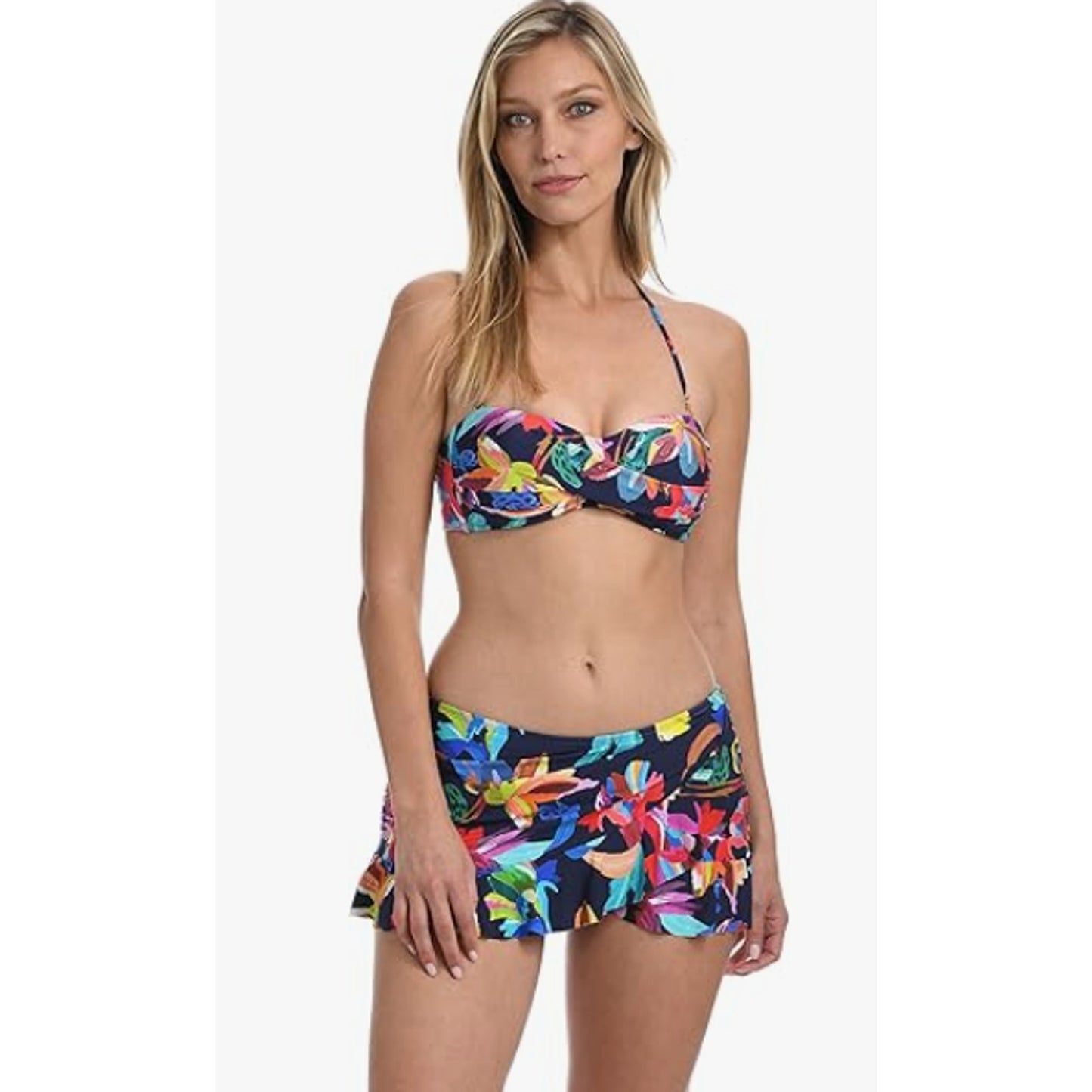 La Blanca Sea Twist Bandeau Halter Bikini Top in Indigo at Nordstrom, Size 8