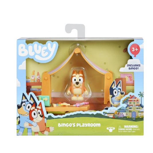 Bingo Playroom Playset - Colorful Rug, Tent & 2.5" Bingo Figure for Ages 3+
