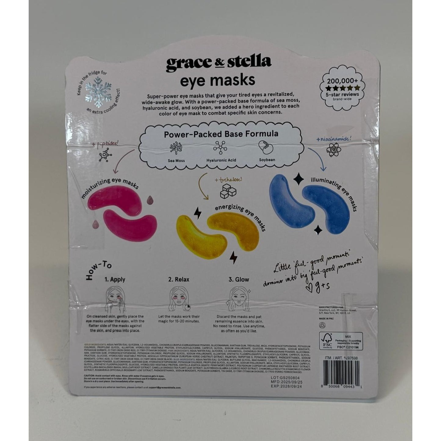 Grace & Stella Under Eye Masks Dark Circles Puffiness Wrinkles 24 Pairs