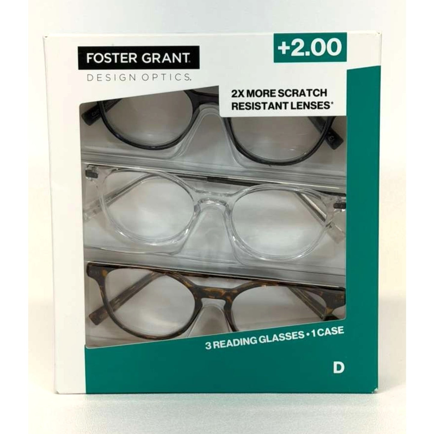 Foster Grant 809 Class Round Reading Glasses 3 Pack +2.00