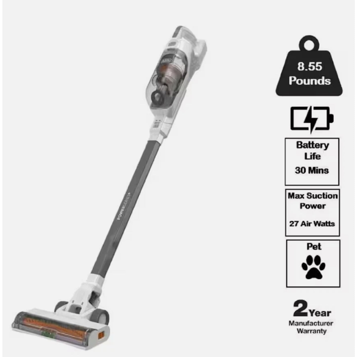 POWERSERIES+ 20-Volt MAX Lithium-Ion Cordless Bagless Stick Vacuum Cleaner
