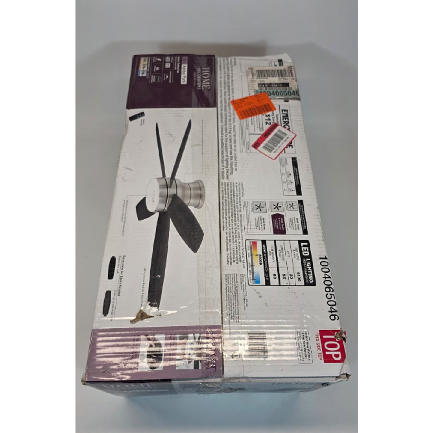 Ashby Park 52 in White Ceiling Fan Brushed Nickel LED Light Remote Control