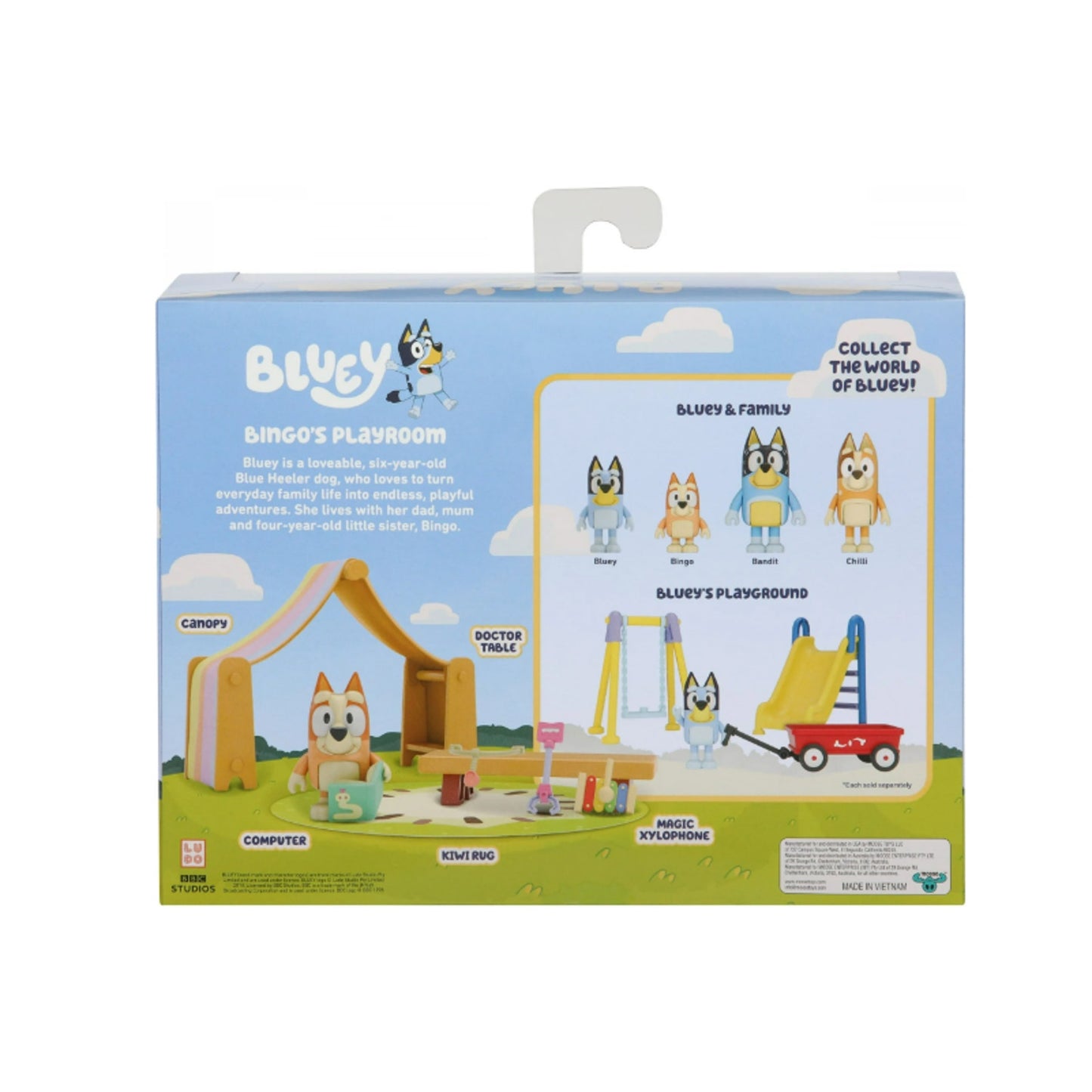 Bingo Playroom Playset - Colorful Rug, Tent & 2.5" Bingo Figure for Ages 3+