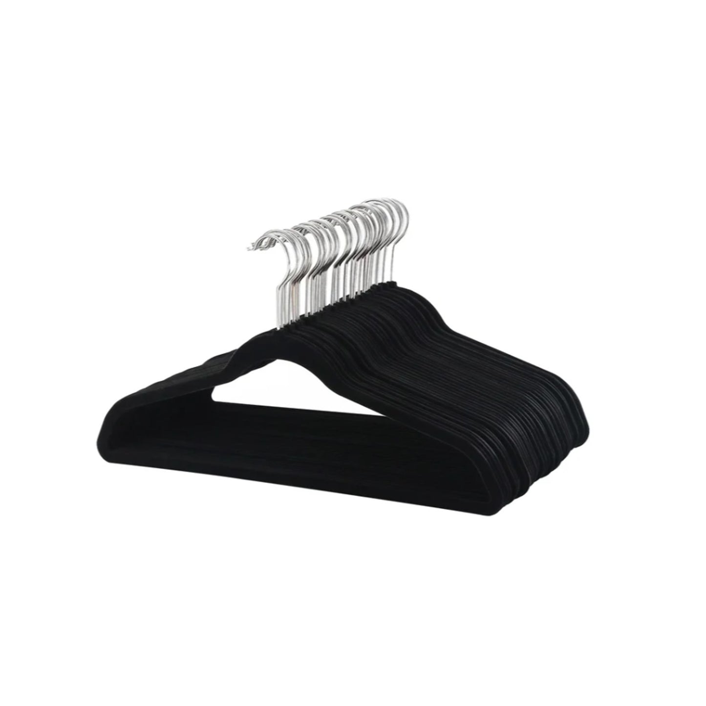 Flocked Velvet Hangers - 100-Pack Clothes Hanger - Black - 1806391
