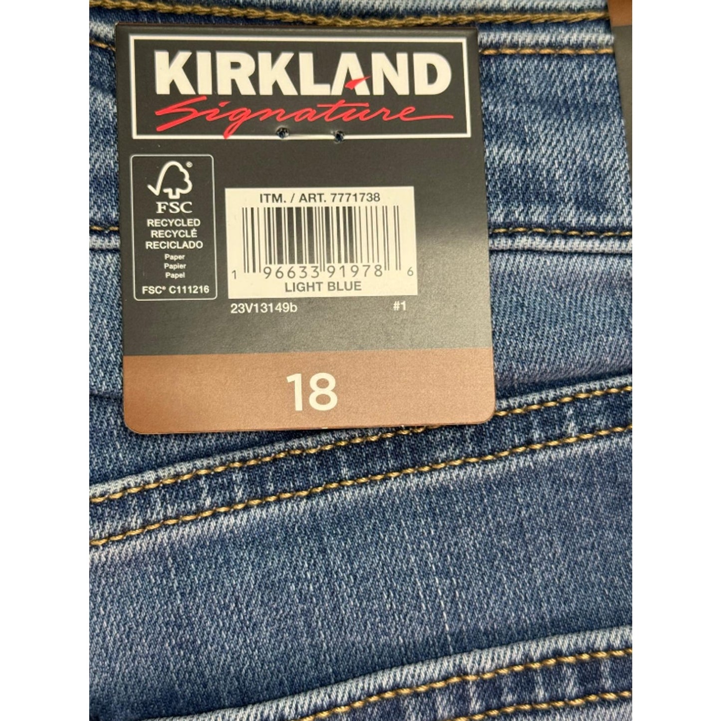 Kirkland Signature Women S Skinny Jean Light Blue 18