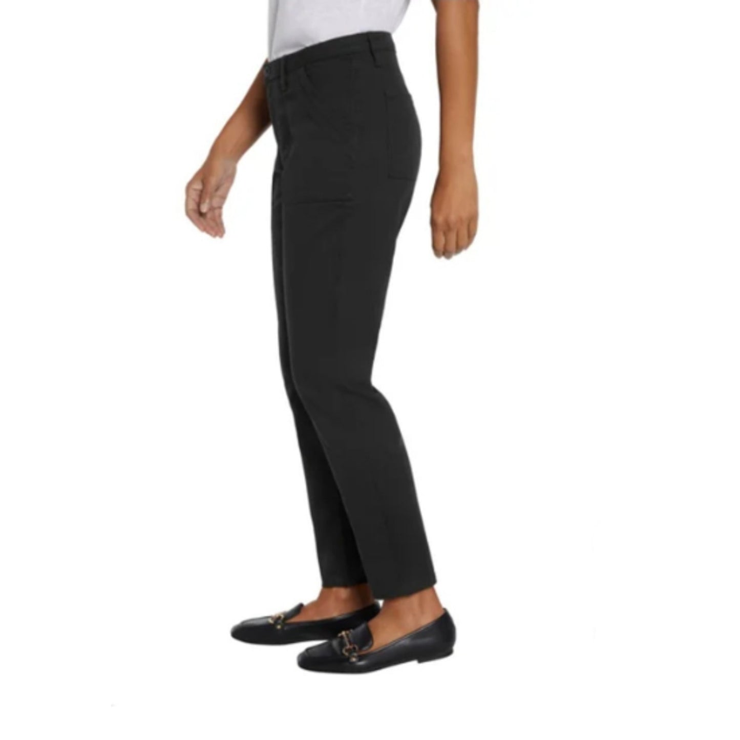 Banana Republic Women's High Rise Twill Cotton Pant, Size 10 Black
