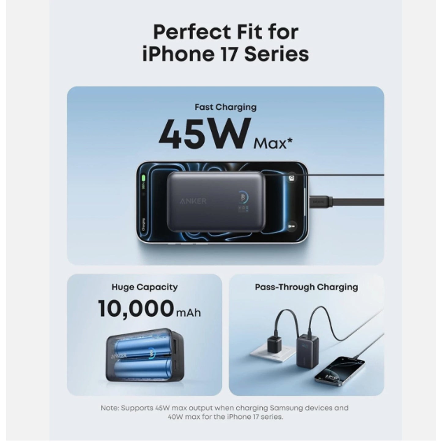 Anker Nano Portable Charger, 10,000mAh 45W Max Compact Power Bank, Black