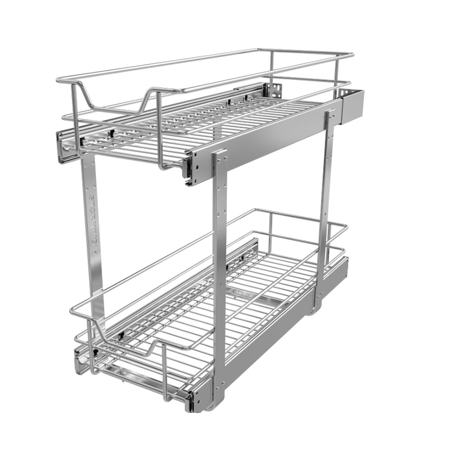 2-Tier Individual Cabinet Pull Out Shelves (9" W x 22" D), Slide Out Kitchen ...