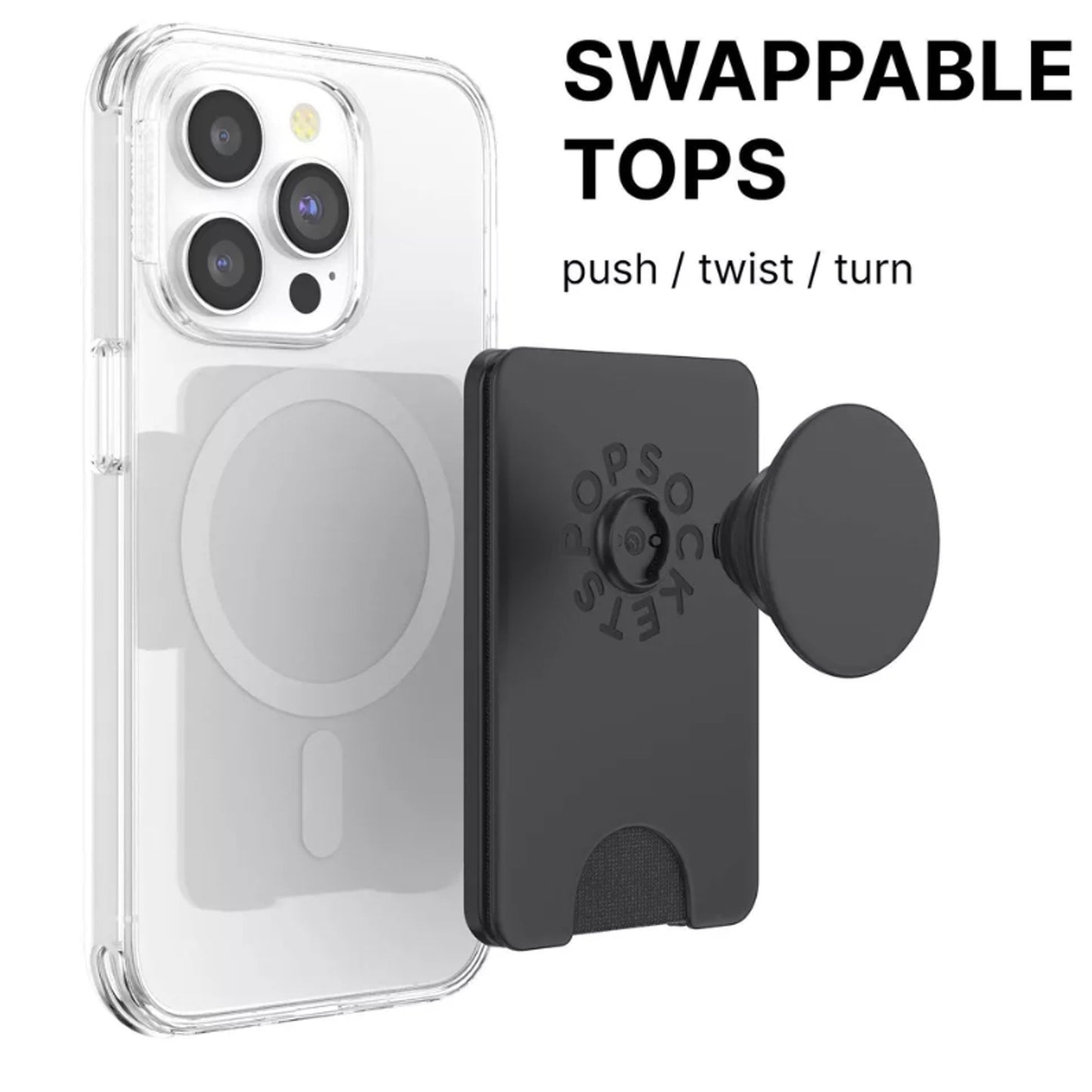 PopSockets Magnetic Phone Wallet with Grip and MagSafe