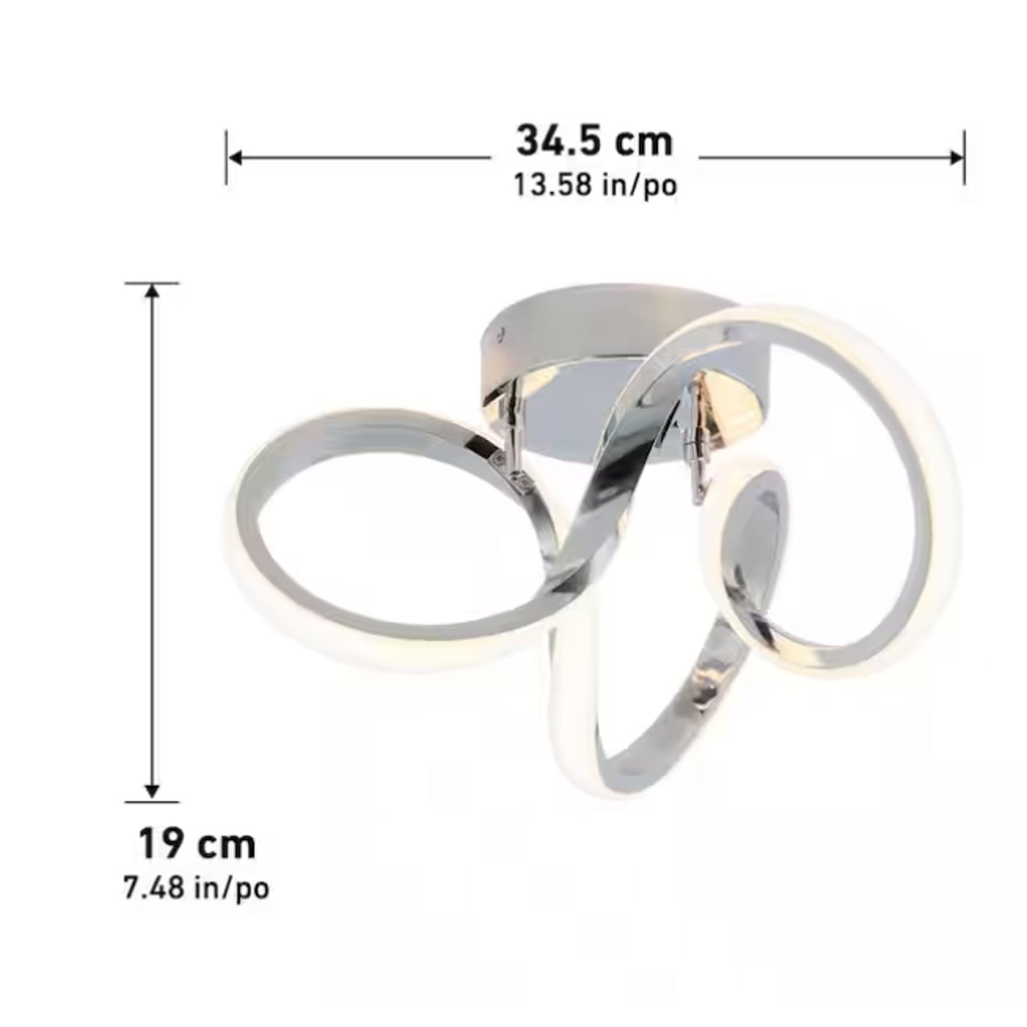 Artika Swirl 13 in. 1-Light Modern Chrome Integrated LED Flush Mount Light