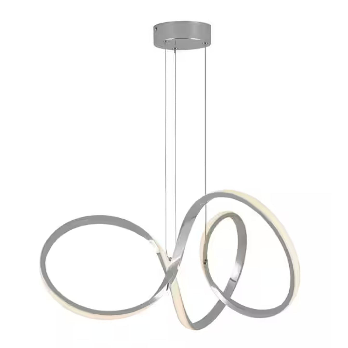 Artika Swirl 30-Watt 1 Light Chrome Modern Integrated LED Pendant Light Fixture