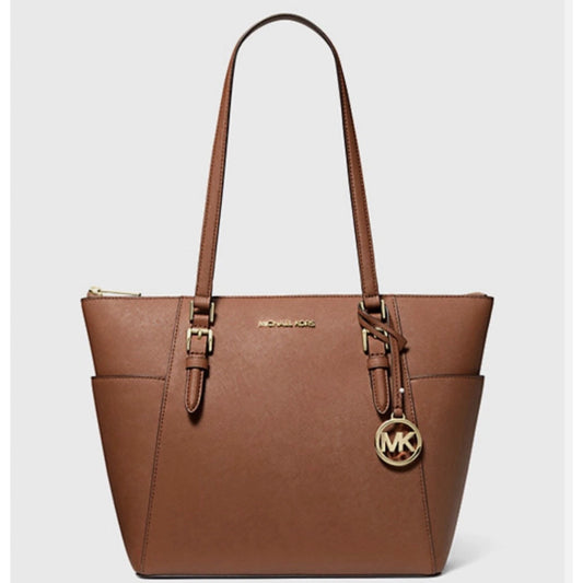 Michael Kors Charlotte Large Saffiano Leather Top-Zip Tote Bag 35T0GCFT7L