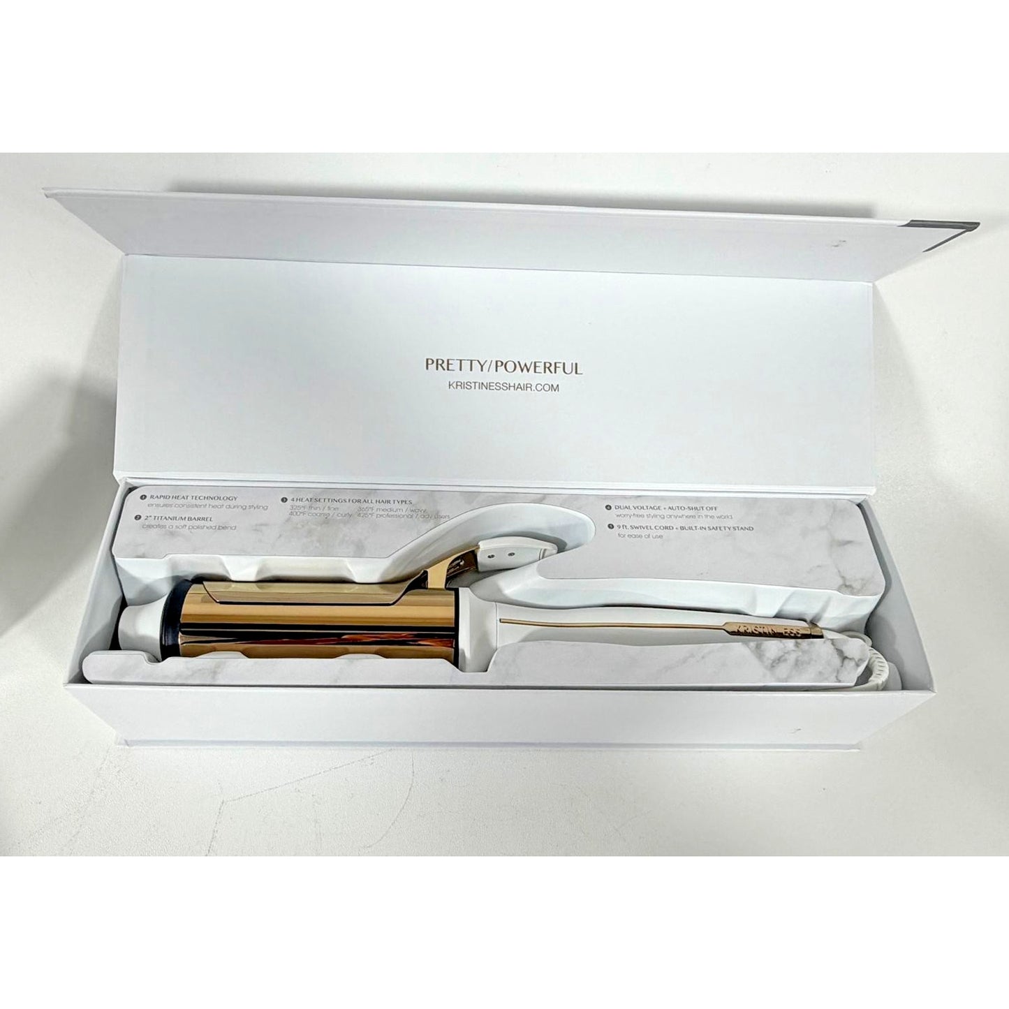 Kristin Ess Hair KES0193 2" Soft Bend Curling Iron Titanium Barrel Auto Shut-Off
