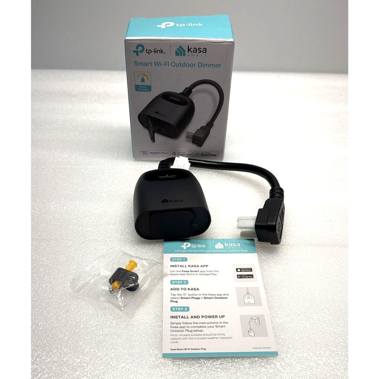 Kasa Outdoor Smart Plug with Waterproof Design, Voice Control Ready