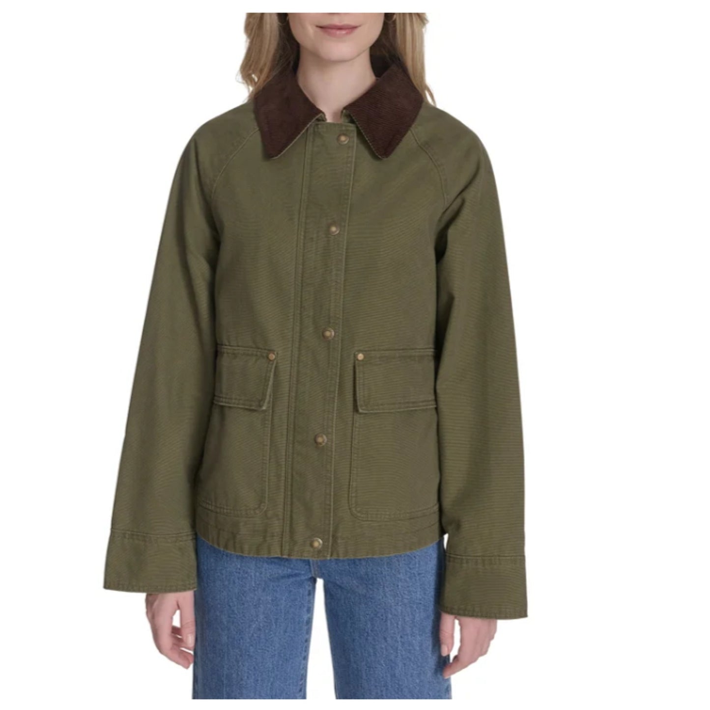 Levi's Women's Standard fit Canvas Jacket, Green Olive Size M